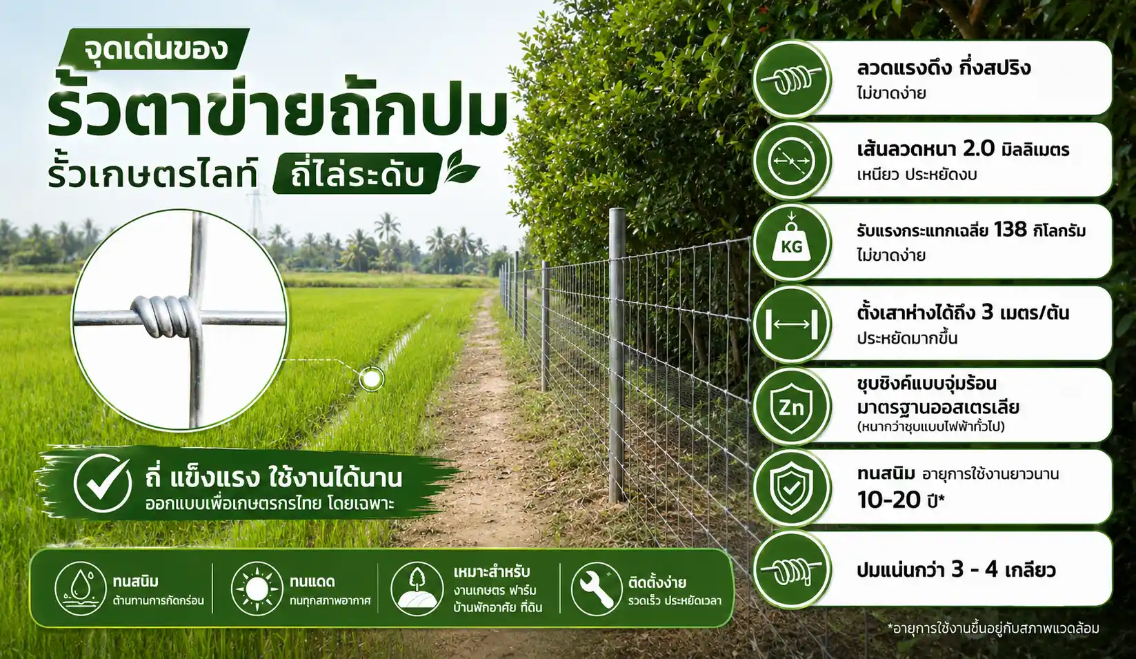 จุดเด่นเกษตรไลท์ถี่ไล่ระดับ