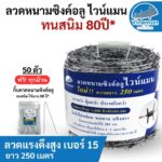 ลวดหนามชุบซิงค์อลูมิเนียม ทนสินนิม 80 ปียาว 250 เมตร