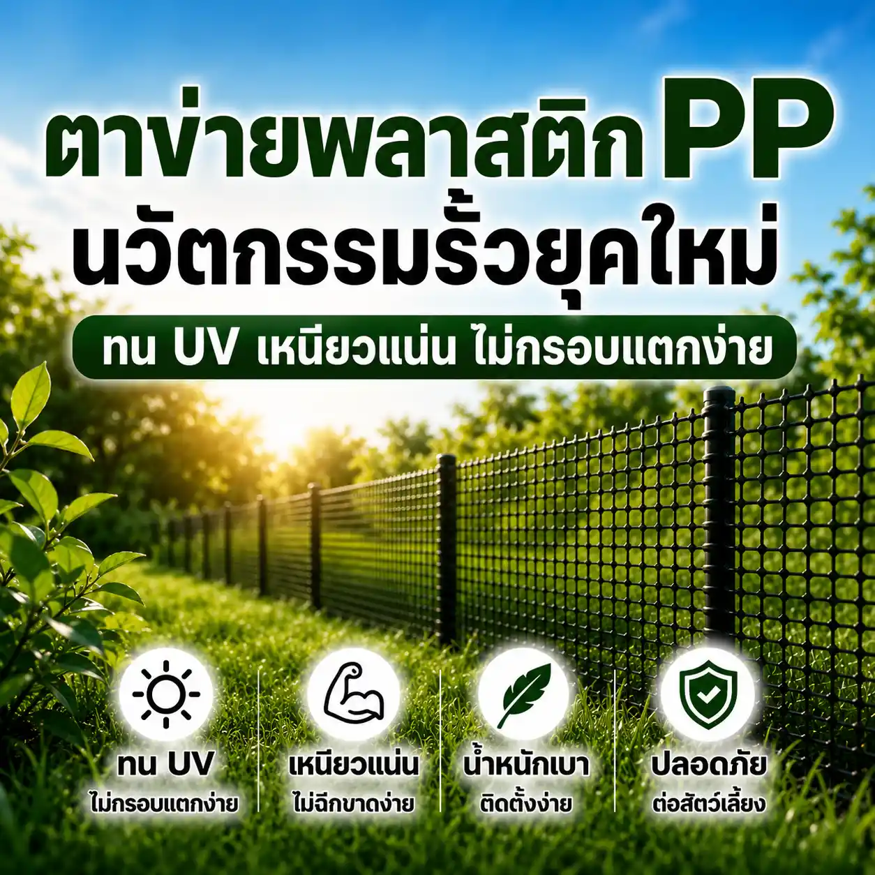 ปกตาข่ายพลาสติก PP Mobile