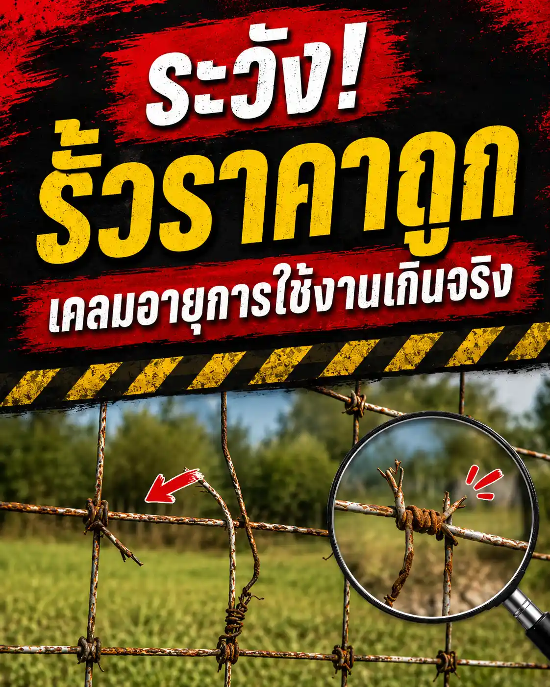 ระวังรั้วราคาถูก เคลมอายุการใช้งานเกินจริง mobile