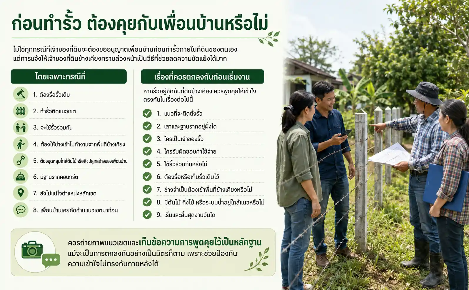 ก่อนทำรั้ว ต้องคุยกับเพื่อนบ้านหรือไม่