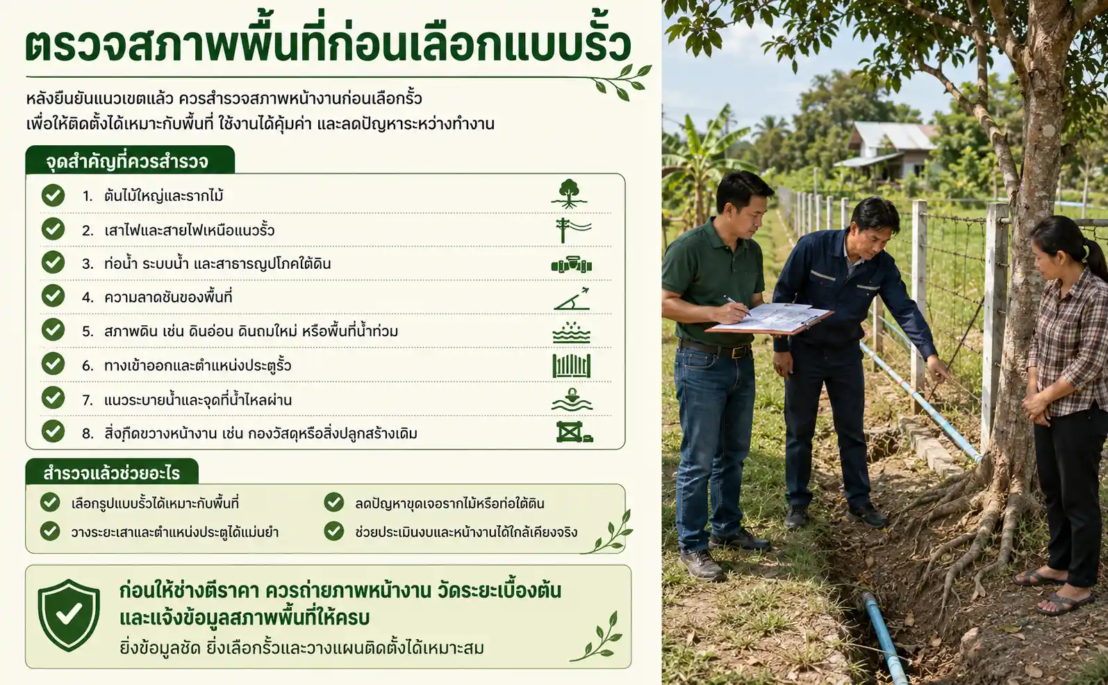 ตรวจสภาพพื้นที่ก่อนเลือกแบบรั้ว