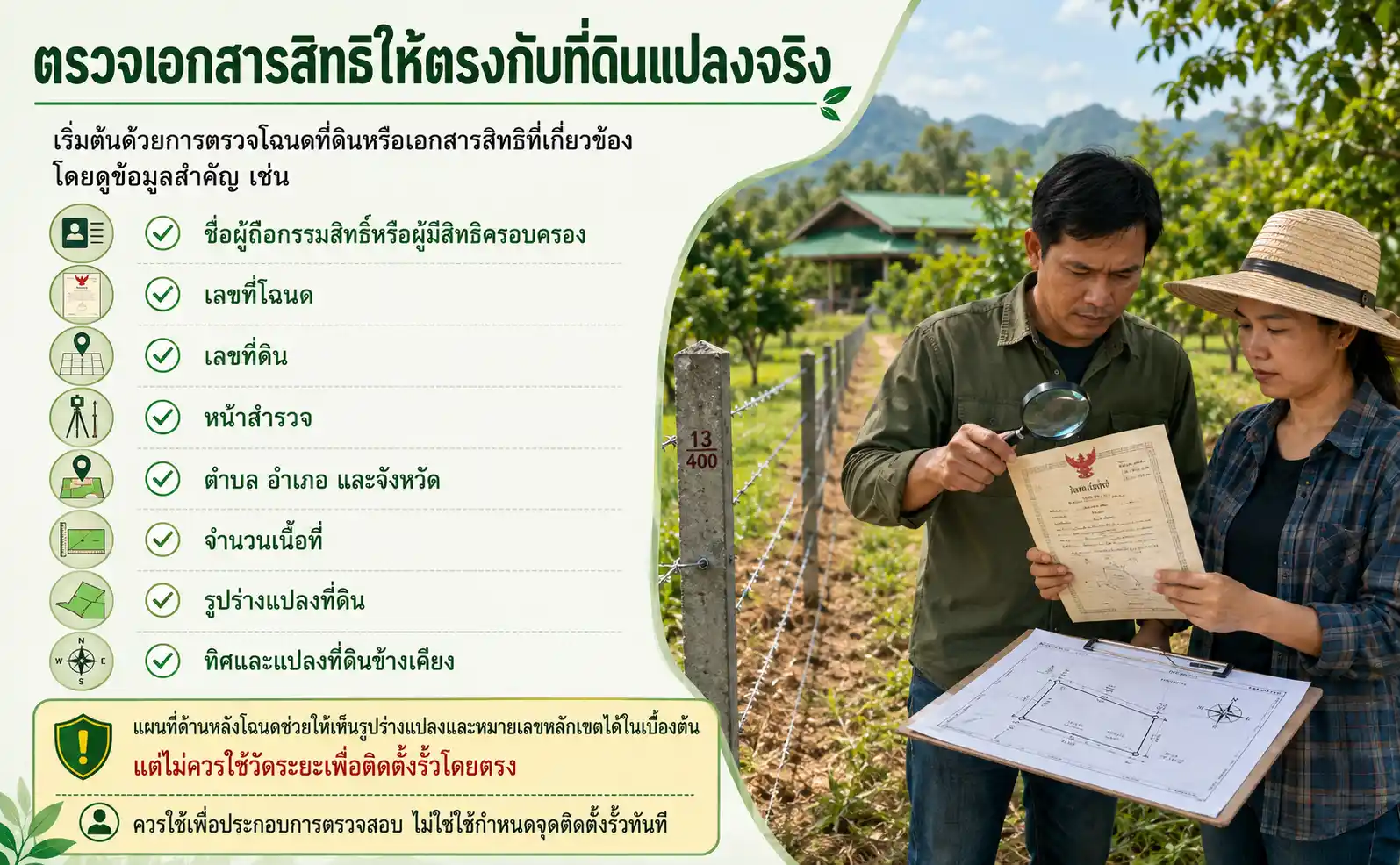 ตรวจเอกสารสิทธิให้ตรงกับที่ดินแปลงจริง